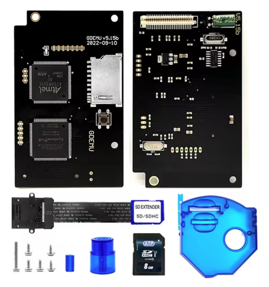GDEmu ODE Optical Drive Emulator Kit for SEGA DreamCast with Mounting and 8GB SD Extender