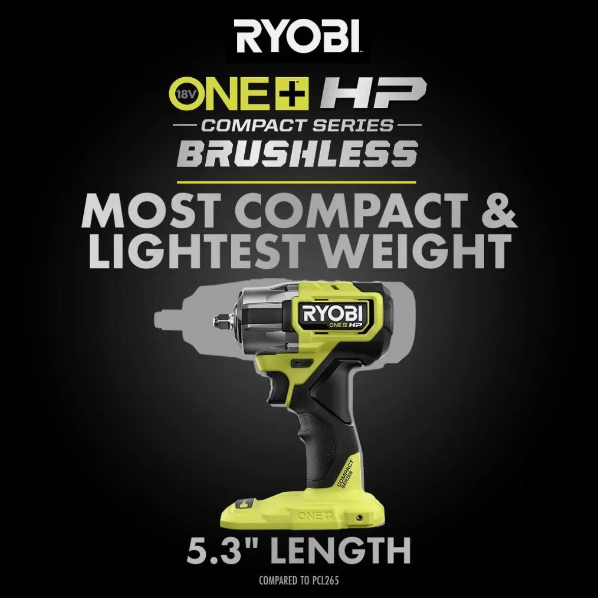 Ryobi PSBIW02 18V ONE+ HP Compact Brushless 4-Mode 3/8" Impact Wrench -Body Only
