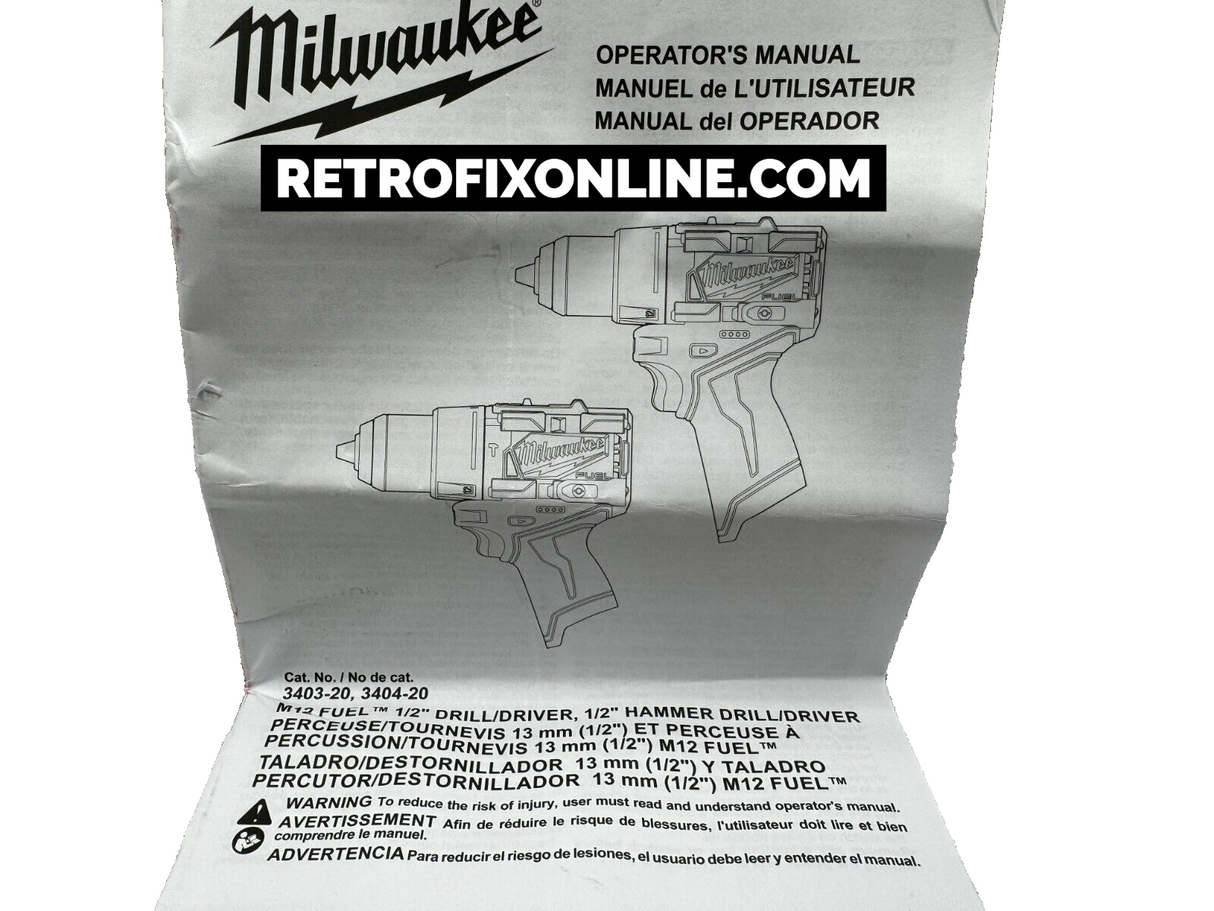 Milwaukee M12 FUEL 3404-20 Sub Compact Combi 1/2" Hammer Drill (Body only)